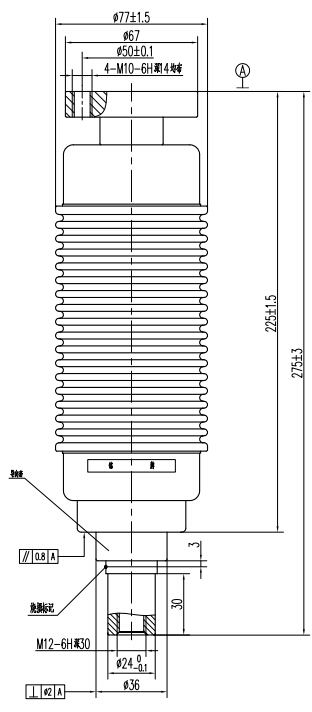 TD314Y戶內(nèi)斷路器用真空滅弧室結構圖